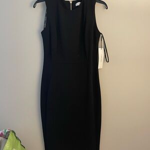 calvin klein black midi dress